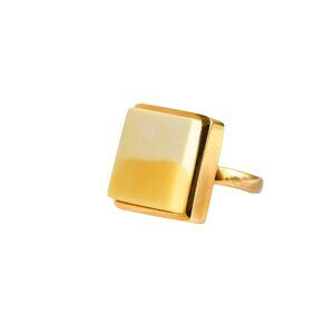 Baltic Rare White and Butterscotch Amber Statement Ring-14k Gold Plated s925